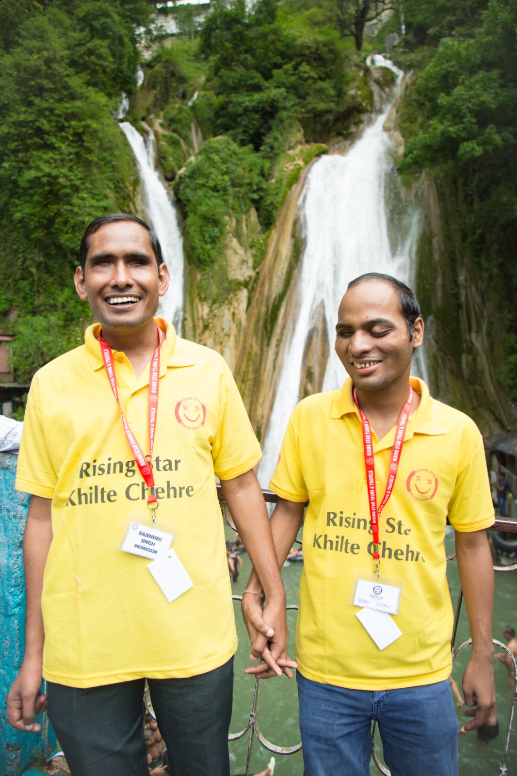 Differently abled and visually-impaired travelers enjoying their journey